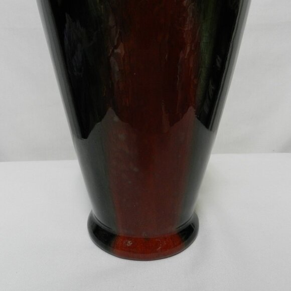 Vintage Chinese Art Pottery Flambe Glazed Red Oxblood 13.5"  Tall Vase ombre - Picture 3 of 12